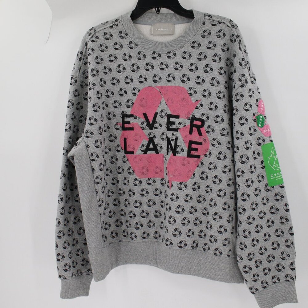 Everlane sweatshirt womens medium ReTrack Oversized Recycled Earth Day Gray Soft